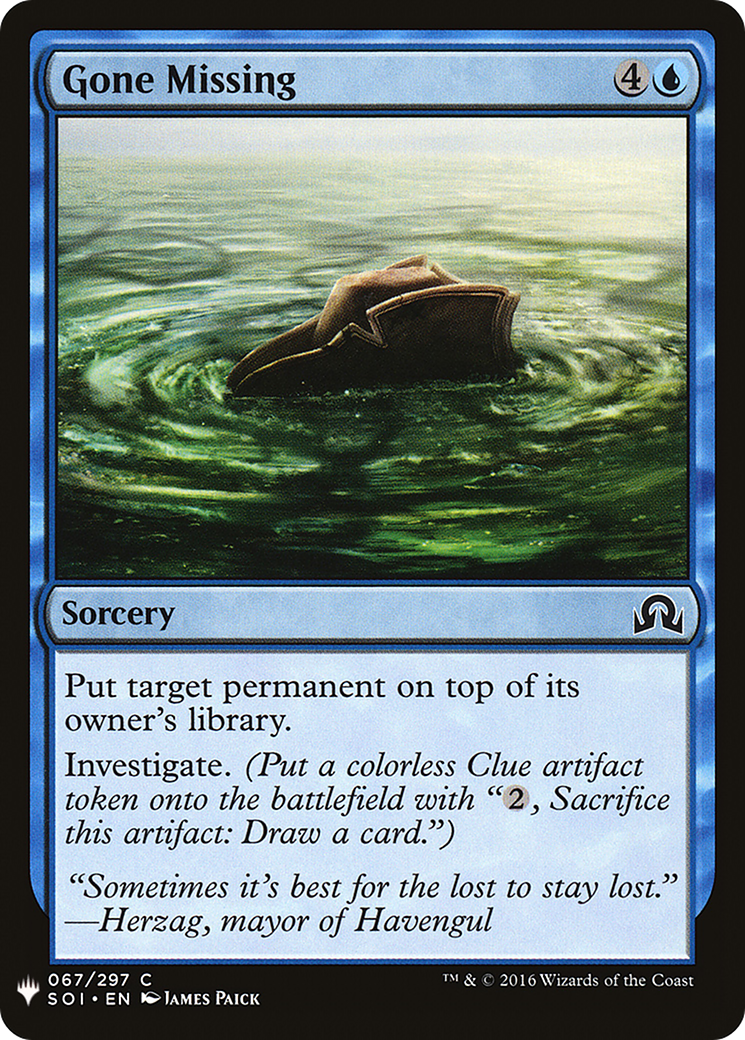 Gone Missing (MB1-393) - Mystery Booster