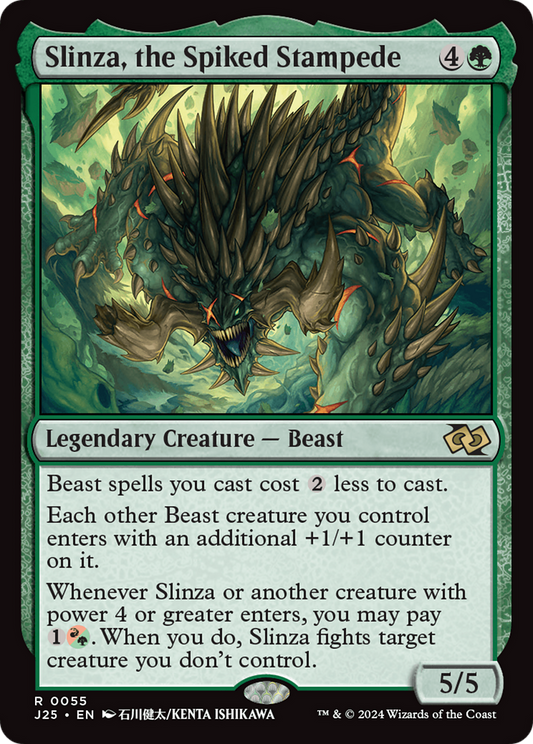 Slinza, the Spiked Stampede (J25-055) - Foundations Jumpstart - Premium MTG Single from Wizards of the Coast - Just $0.94! Shop now at Game Crave Tournament Store