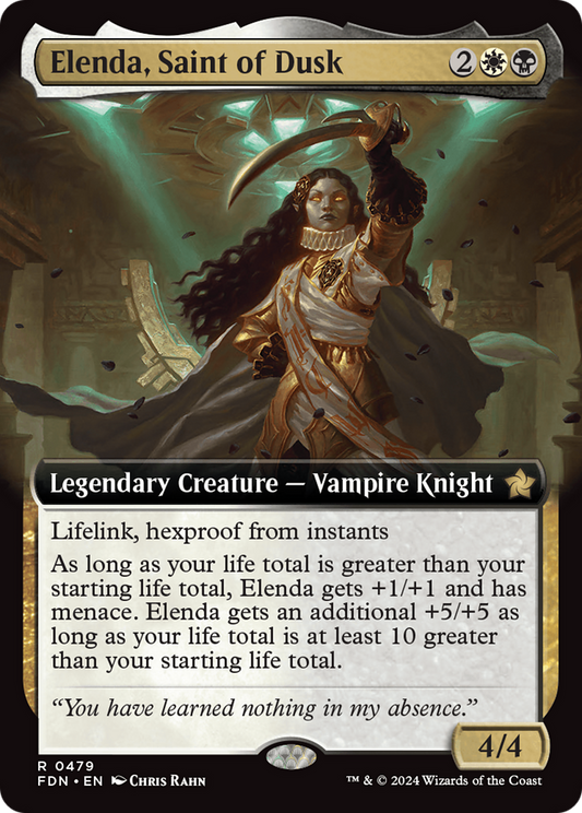 Elenda, Saint of Dusk (FDN-479) - Foundations: (Extended Art) Foil - Premium MTG Single from Wizards of the Coast - Just $0.60! Shop now at Game Crave Tournament Store