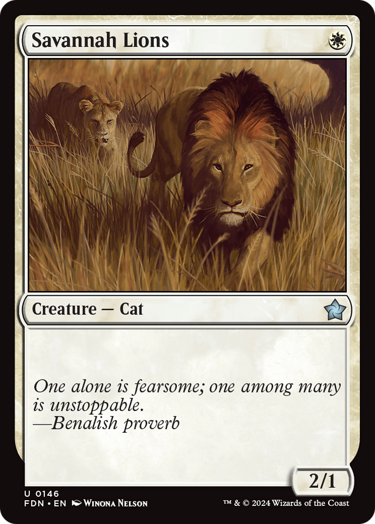 Savannah Lions (FDN-146) - Foundations - Premium MTG Single from Wizards of the Coast - Just $0.25! Shop now at Game Crave Tournament Store