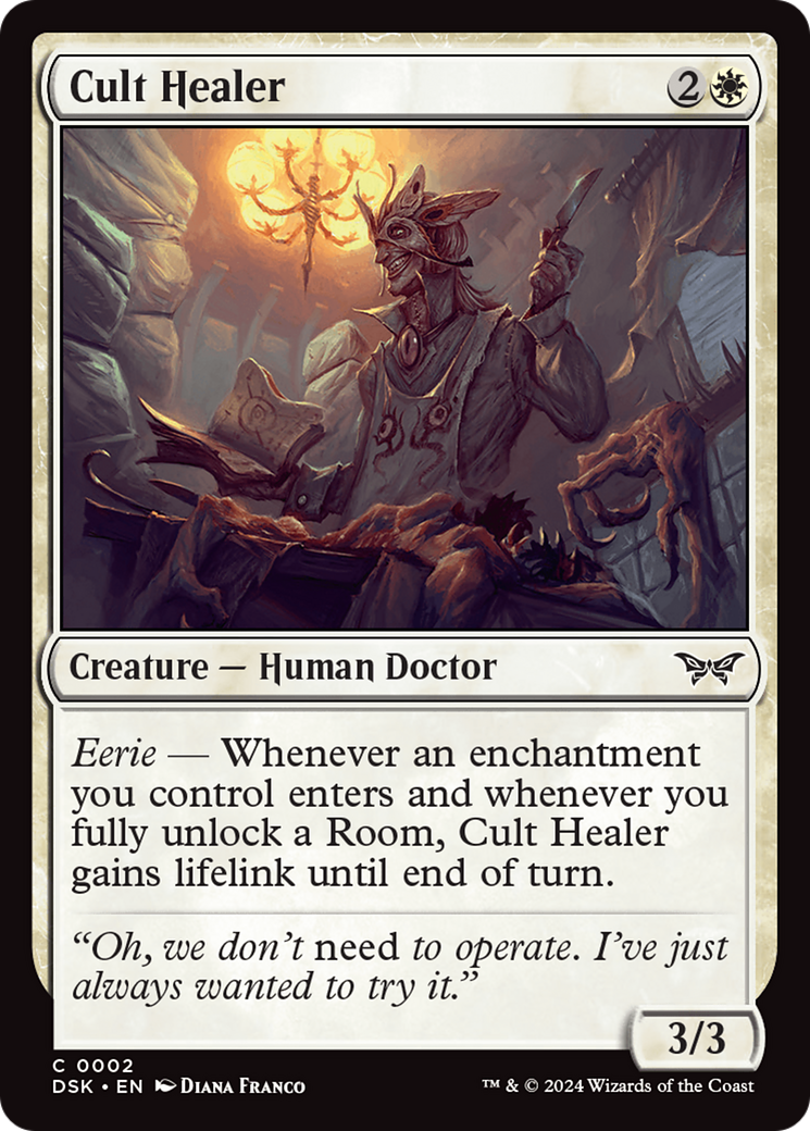 Cult Healer (DSK-002) - Duskmourn: House of Horror - Premium MTG Single from Wizards of the Coast - Just $0.25! Shop now at Game Crave Tournament Store
