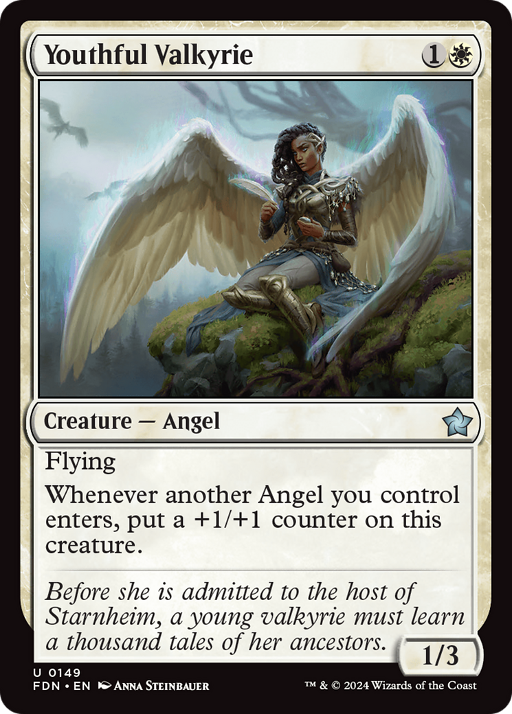 Youthful Valkyrie (FDN-149) - Foundations Foil - Premium MTG Single from Wizards of the Coast - Just $0.25! Shop now at Game Crave Tournament Store