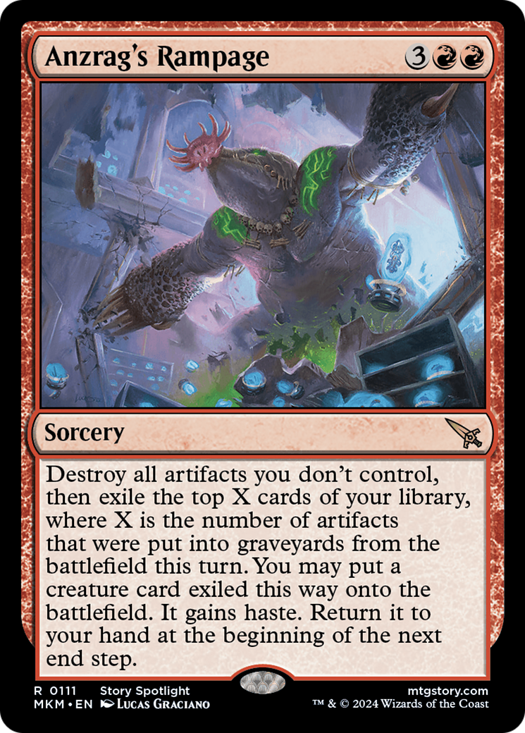 Anzrag's Rampage (MKM-111) - Murders at Karlov Manor Foil - Premium MTG Single from Wizards of the Coast - Just $0.25! Shop now at Game Crave Tournament Store