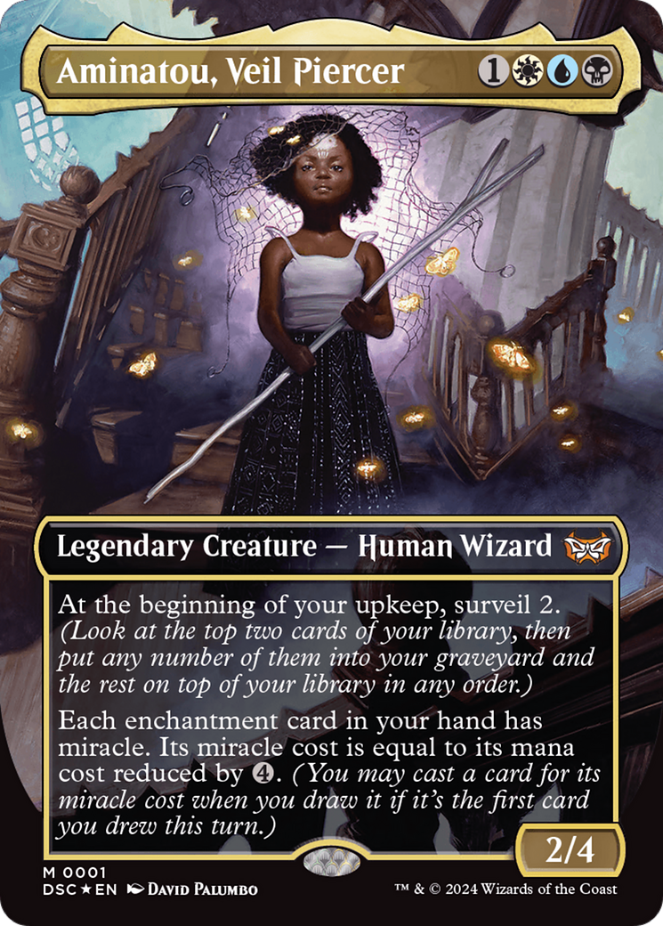 Aminatou, Veil Piercer (DSC-001) - Duskmourn: House of Horror Commander (Borderless) - Premium MTG Single from Wizards of the Coast - Just $0.66! Shop now at Game Crave Tournament Store