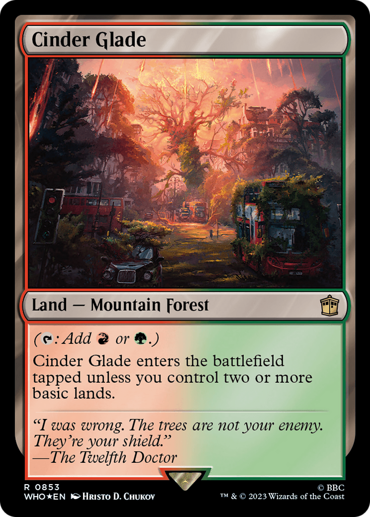 Cinder Glade (WHO-853) - Doctor Who Foil - Premium MTG Single from Wizards of the Coast - Just $0.95! Shop now at Game Crave Tournament Store