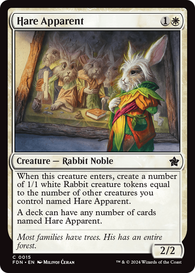 Hare Apparent (FDN-015) - Foundations - Premium MTG Single from Wizards of the Coast - Just $3.21! Shop now at Game Crave Tournament Store