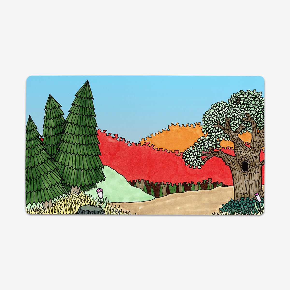 The Red Forest Playmat - Premium Playmat from Inked Gaming - Just $34.99! Shop now at Game Crave Tournament Store