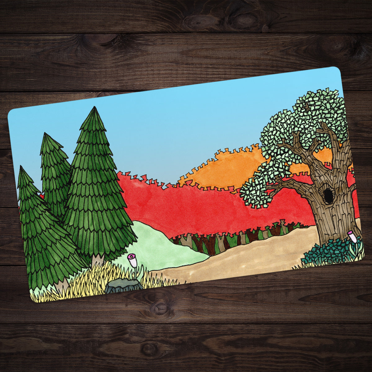 The Red Forest Playmat - Premium Playmat from Inked Gaming - Just $34.99! Shop now at Game Crave Tournament Store