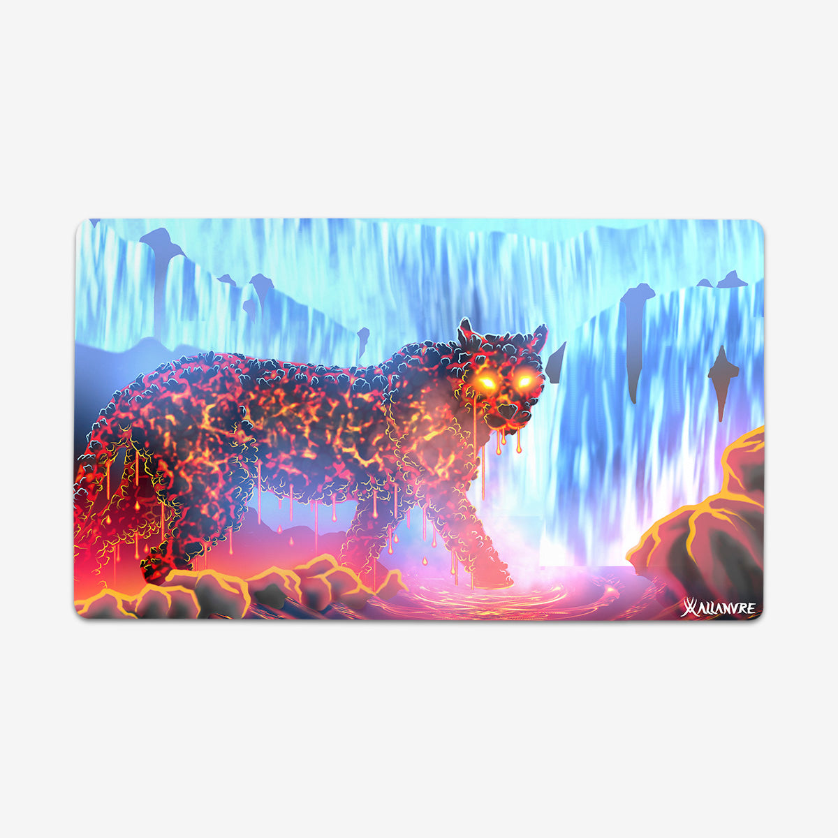 Waterfall Lava Cat Playmat - Premium Playmat from Inked Gaming - Just $34.99! Shop now at Game Crave Tournament Store