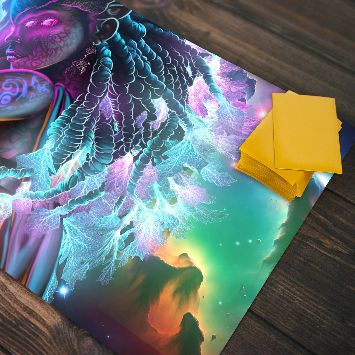 Space Alien Goddess Playmat - Premium Playmat from Inked Gaming - Just $34.99! Shop now at Game Crave Tournament Store
