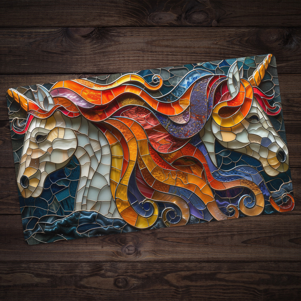 Stained Glass Unicorn Playmat - Premium Playmat from Inked Gaming - Just $34.99! Shop now at Game Crave Tournament Store