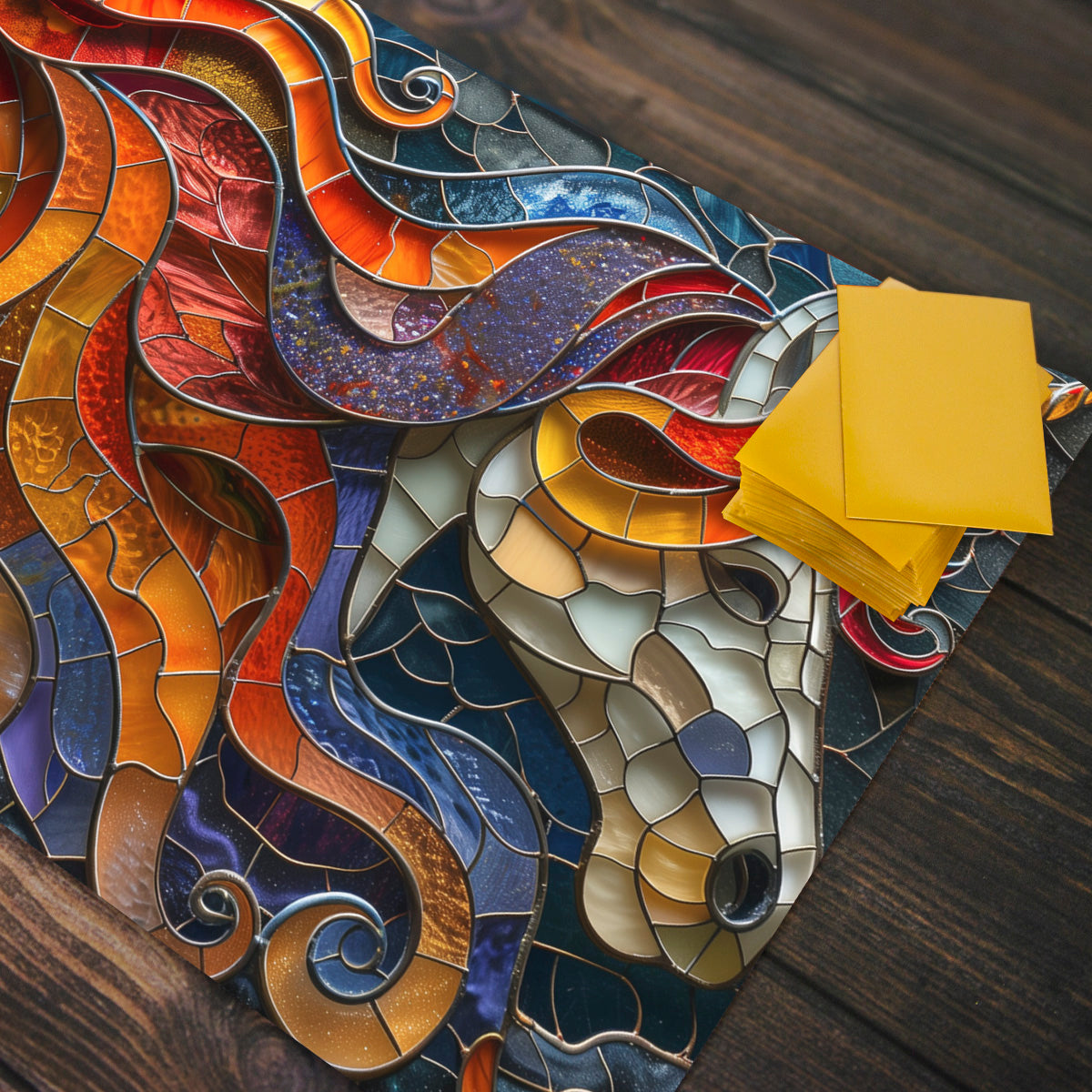 Stained Glass Unicorn Playmat - Premium Playmat from Inked Gaming - Just $34.99! Shop now at Game Crave Tournament Store