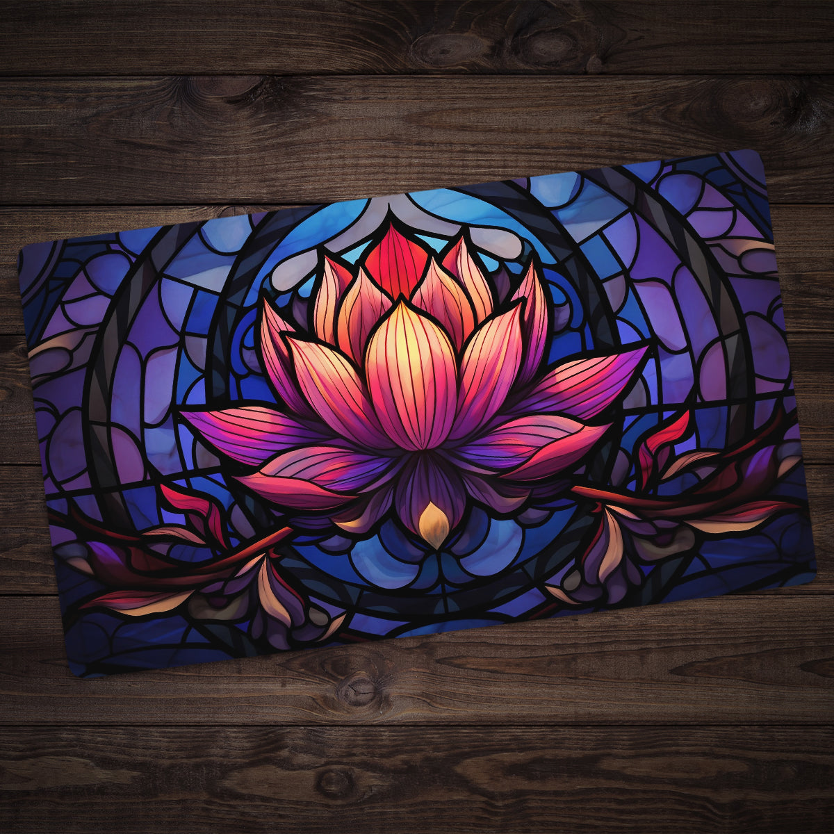 Stained Glass Lotus Playmat - Premium Playmat from Inked Gaming - Just $34.99! Shop now at Game Crave Tournament Store