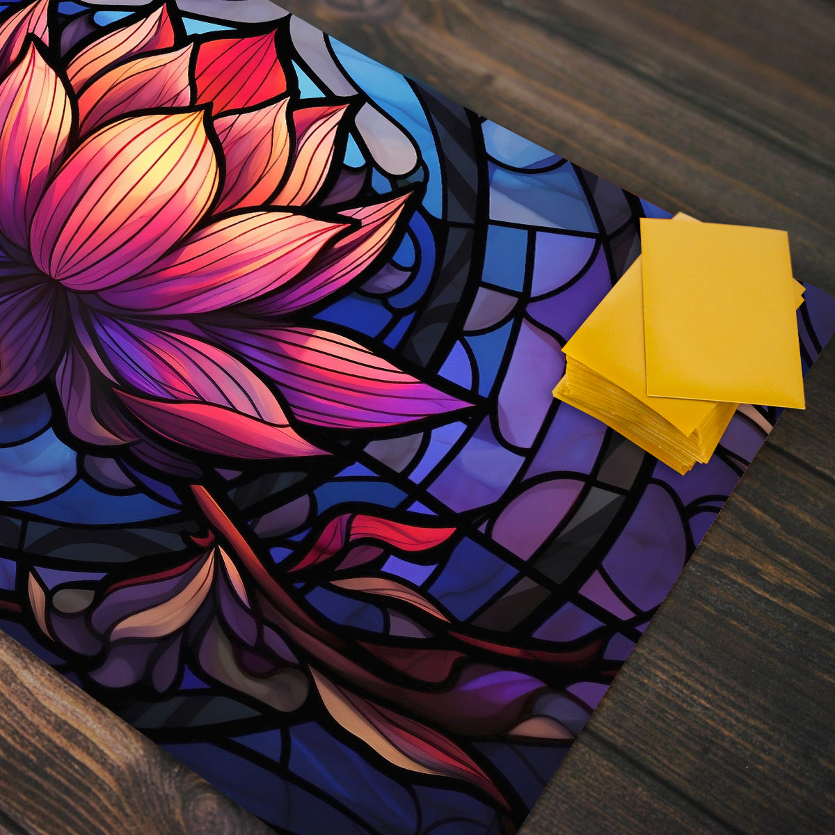 Stained Glass Lotus Playmat - Premium Playmat from Inked Gaming - Just $34.99! Shop now at Game Crave Tournament Store