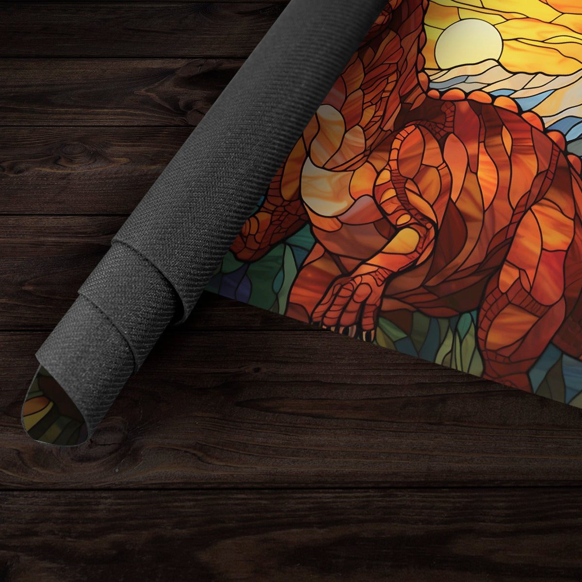 Stained Glass T-Rex Playmat - Premium Playmat from Inked Gaming - Just $34.99! Shop now at Game Crave Tournament Store