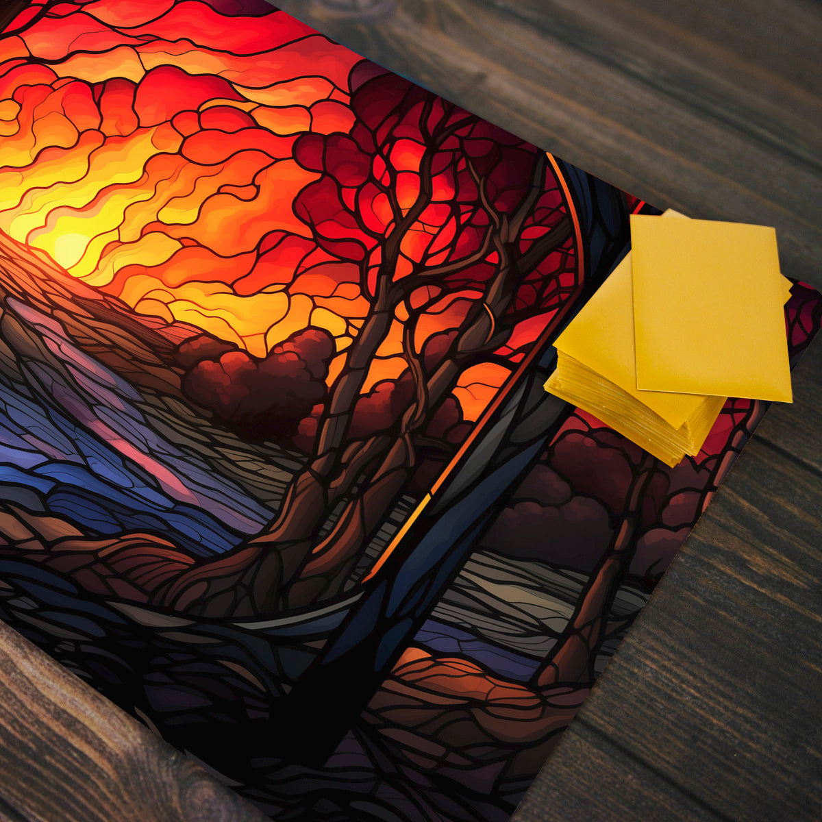 Stained Glass Wildfire Playmat - Premium Playmat from Inked Gaming - Just $34.99! Shop now at Game Crave Tournament Store