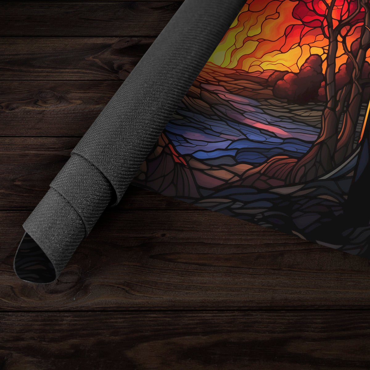 Stained Glass Wildfire Playmat - Premium Playmat from Inked Gaming - Just $34.99! Shop now at Game Crave Tournament Store