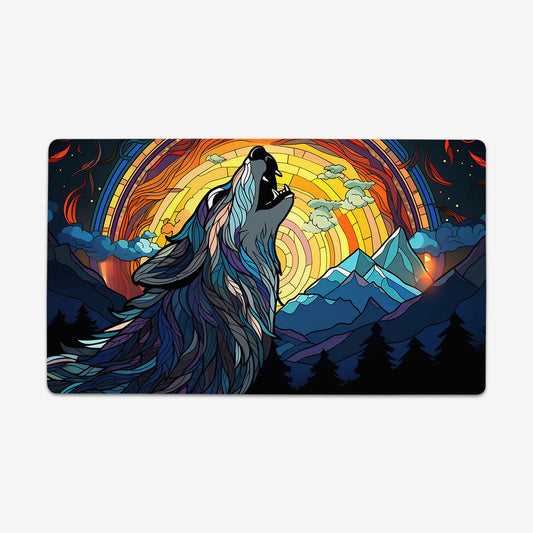 Stained Glass Wolf Playmat - Premium Playmat from Inked Gaming - Just $34.99! Shop now at Game Crave Tournament Store