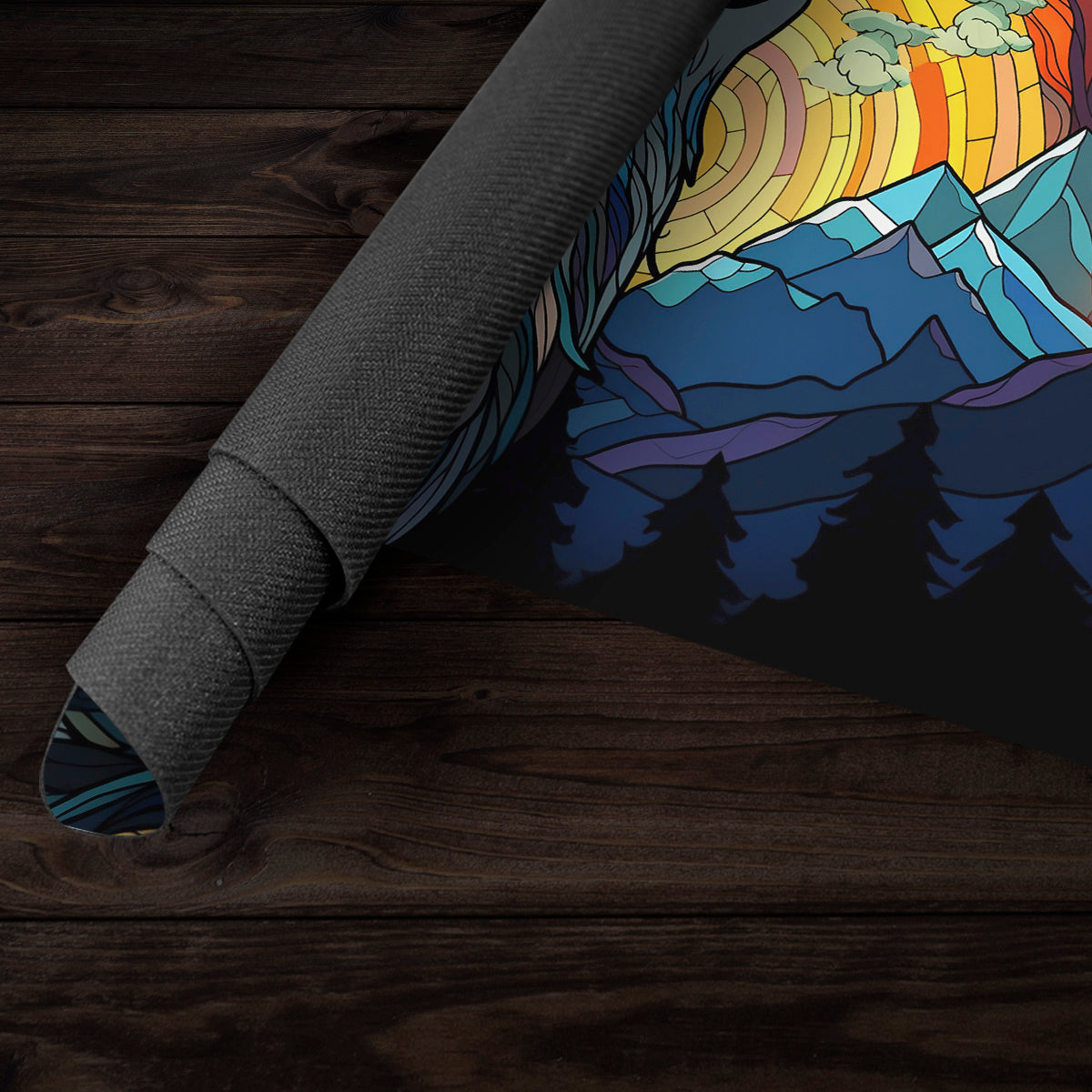 Stained Glass Wolf Playmat - Premium Playmat from Inked Gaming - Just $34.99! Shop now at Game Crave Tournament Store