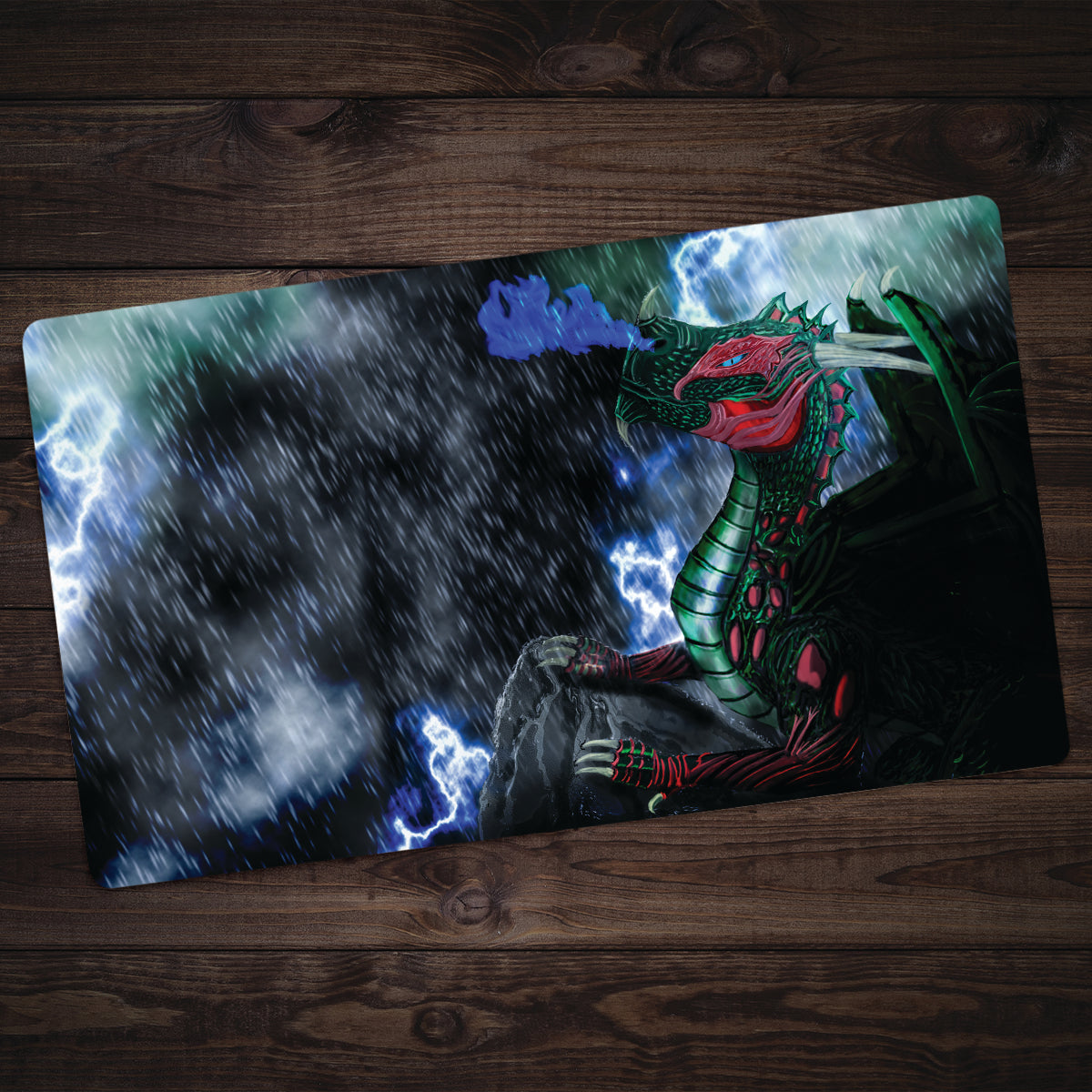 Thunder Storm Dragon Playmat - Premium Playmat from Inked Gaming - Just $34.99! Shop now at Game Crave Tournament Store