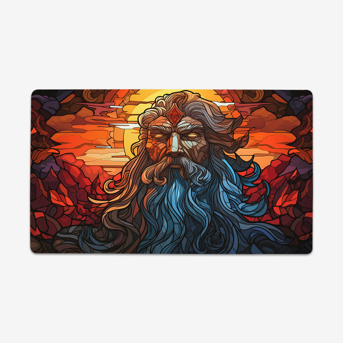 Zeus Stained Glass Playmat - Premium Playmat from Inked Gaming - Just $34.99! Shop now at Game Crave Tournament Store