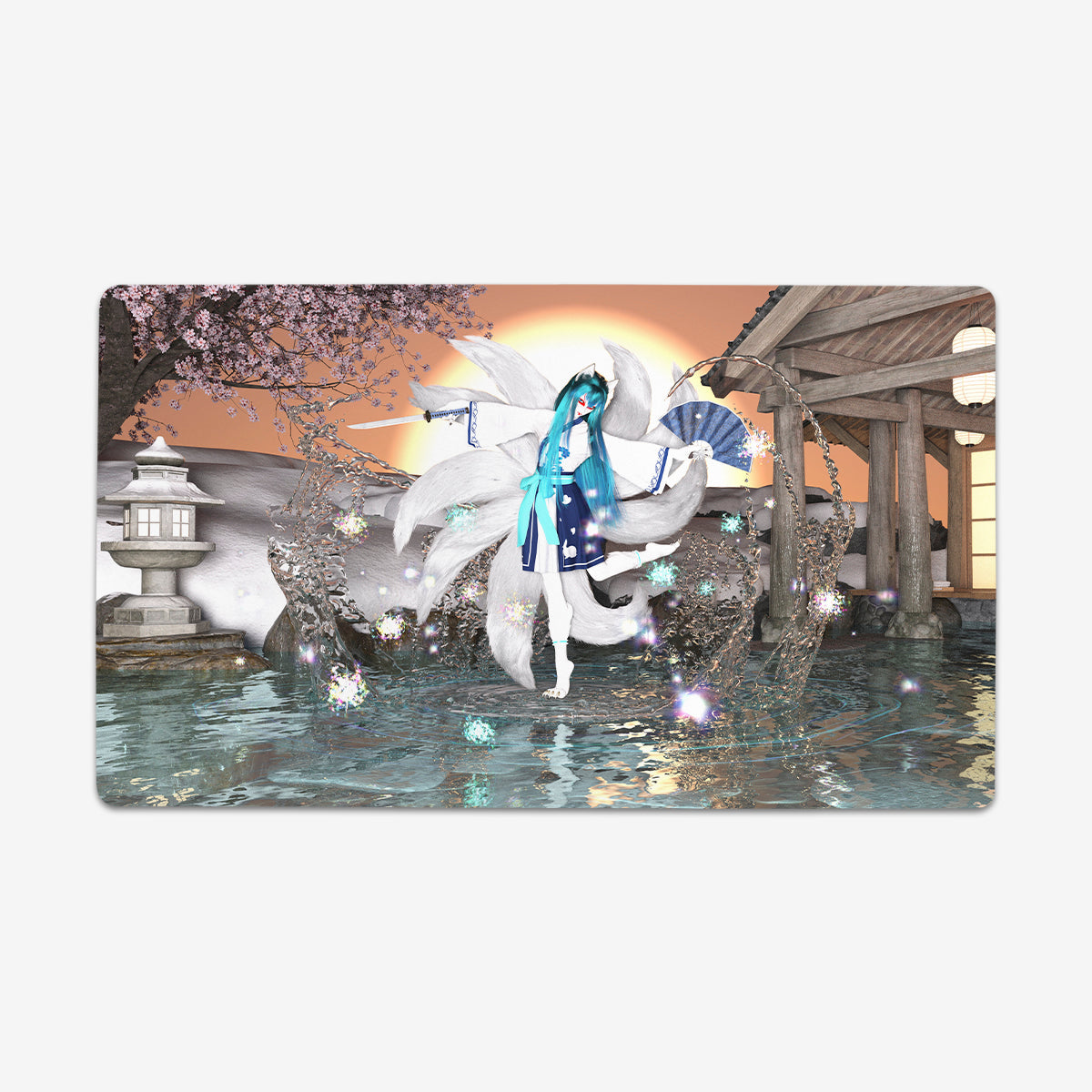Water Kitsune Playmat - Premium Playmat from Inked Gaming - Just $34.99! Shop now at Game Crave Tournament Store
