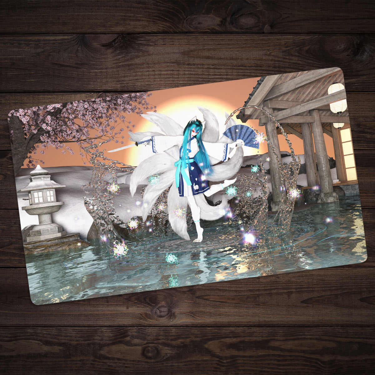 Water Kitsune Playmat - Premium Playmat from Inked Gaming - Just $34.99! Shop now at Game Crave Tournament Store