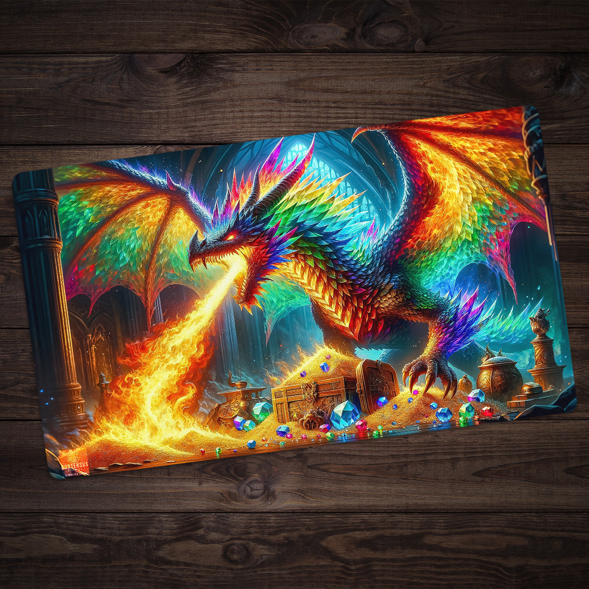 The Prismatic Dragon Hoard Playmat - Premium Playmat from Inked Gaming - Just $34.99! Shop now at Game Crave Tournament Store