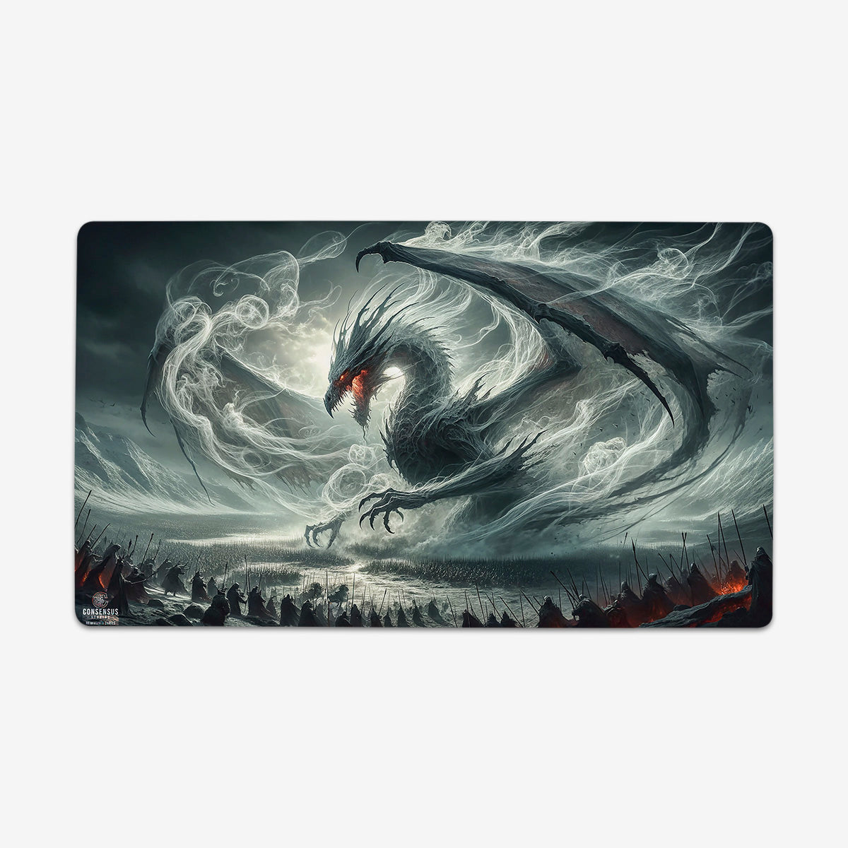Undead Dragon Battle Playmat - Premium Playmat from Inked Gaming - Just $34.99! Shop now at Game Crave Tournament Store