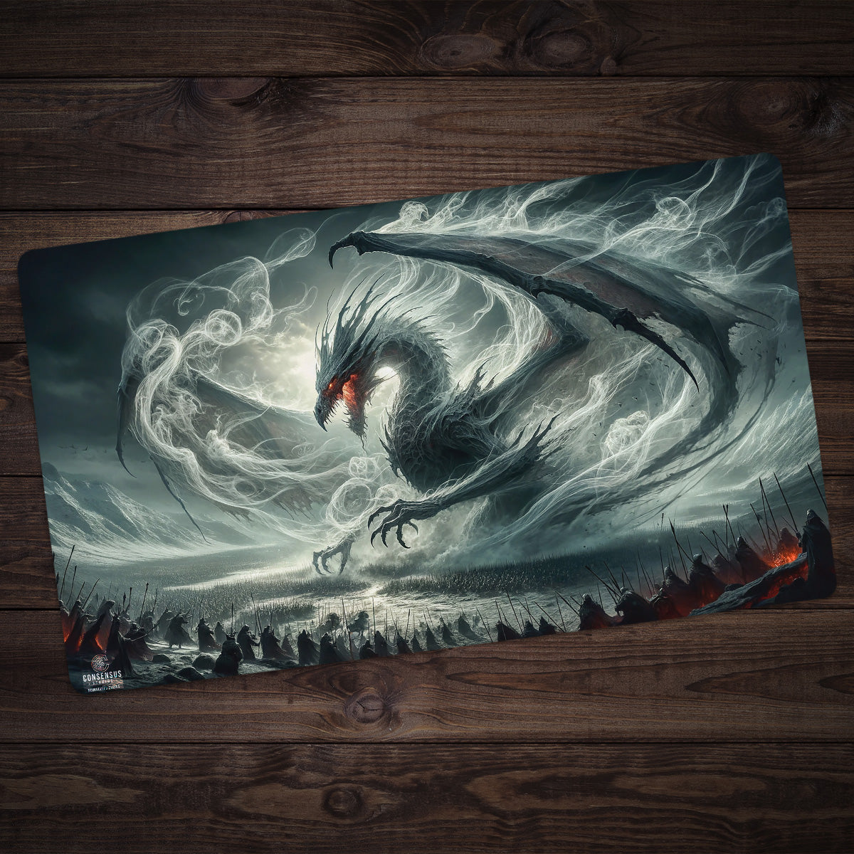 Undead Dragon Battle Playmat - Premium Playmat from Inked Gaming - Just $34.99! Shop now at Game Crave Tournament Store