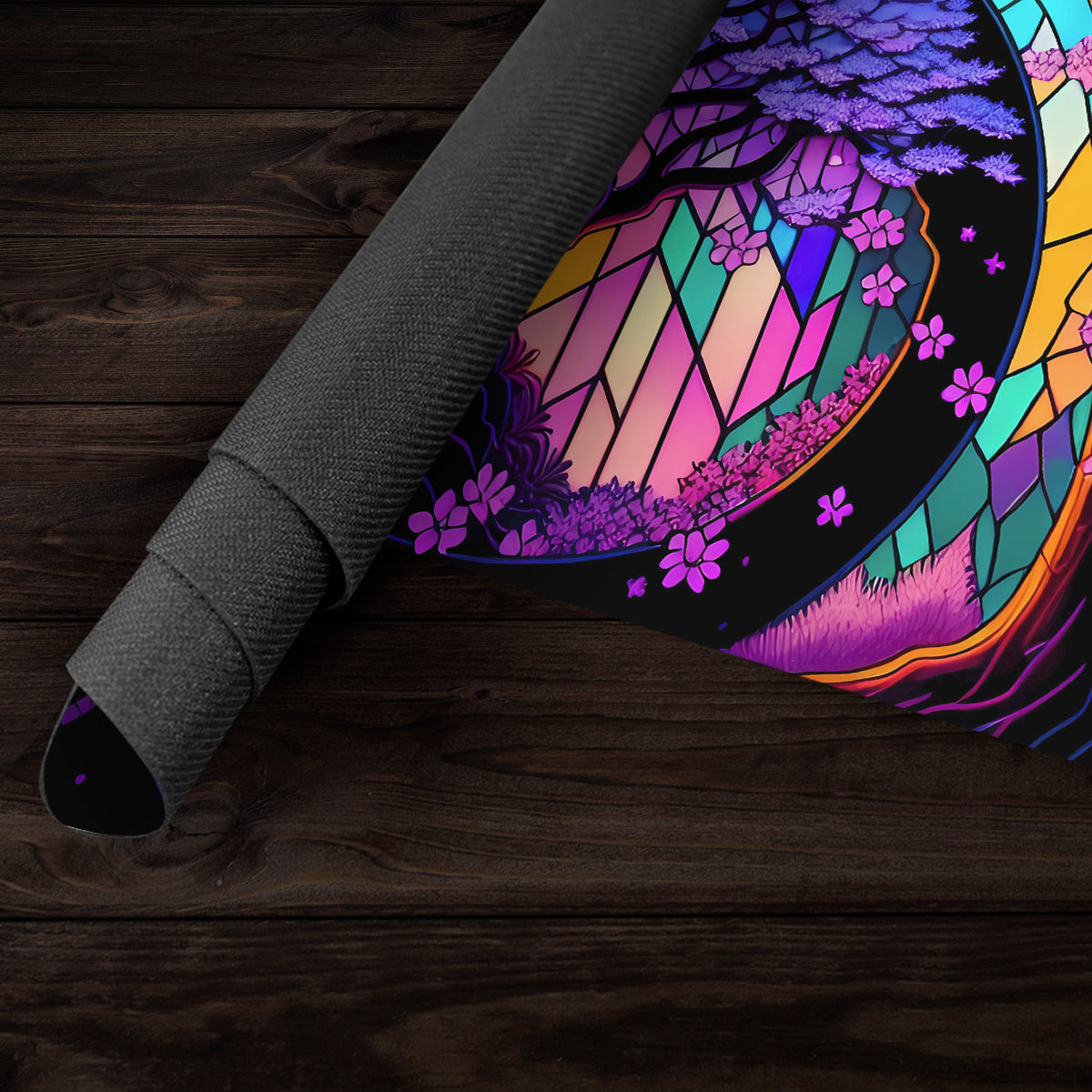 Stained Glass Cherry Blossom Playmat - Premium Playmat from Inked Gaming - Just $34.99! Shop now at Game Crave Tournament Store