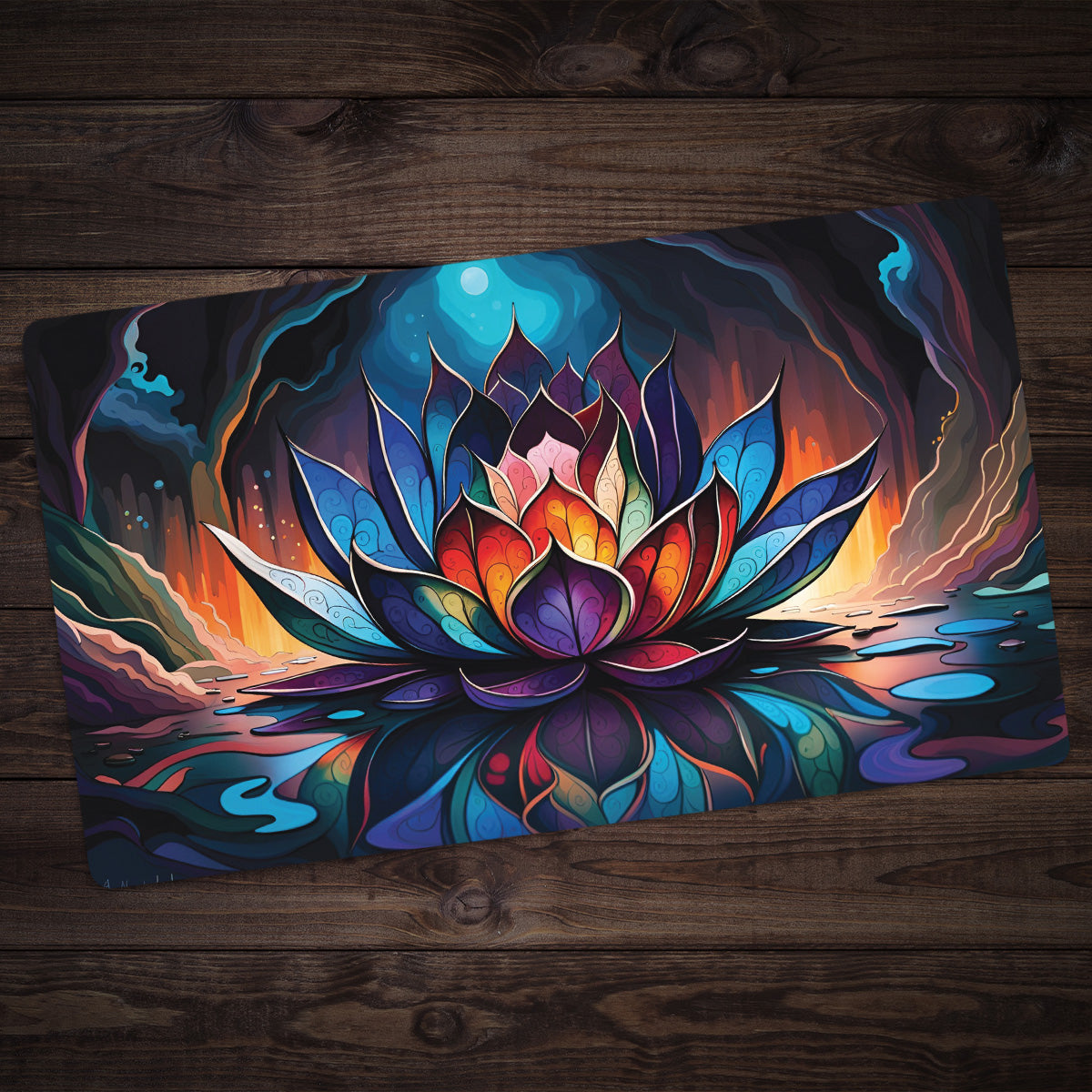 Stained Glass Lotus Prism Playmat - Premium Playmat from Inked Gaming - Just $34.99! Shop now at Game Crave Tournament Store
