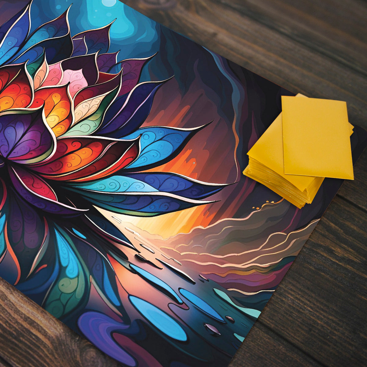 Stained Glass Lotus Prism Playmat - Premium Playmat from Inked Gaming - Just $34.99! Shop now at Game Crave Tournament Store
