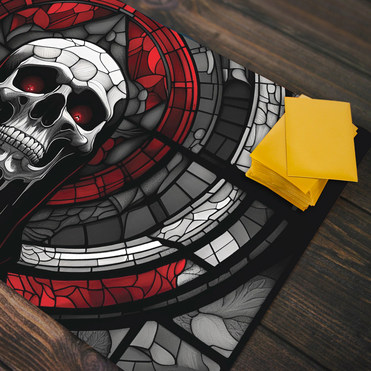 Stained Glass Skull Of The Fallen Saint Playmat - Premium Playmat from Inked Gaming - Just $34.99! Shop now at Game Crave Tournament Store
