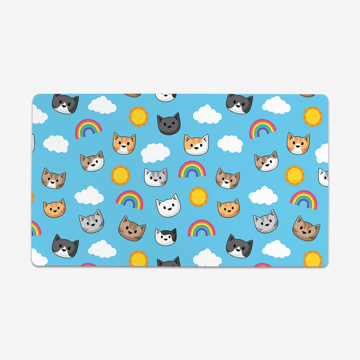 Sunshine Rainbow Cat Heads Playmat - Premium Playmat from Inked Gaming - Just $34.99! Shop now at Game Crave Tournament Store