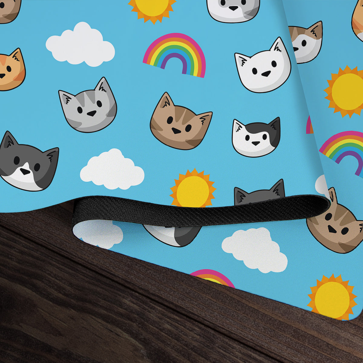 Sunshine Rainbow Cat Heads Playmat - Premium Playmat from Inked Gaming - Just $34.99! Shop now at Game Crave Tournament Store