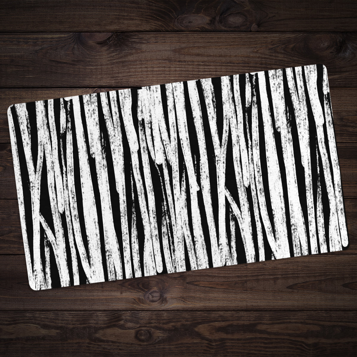 White Grunge Lines On Black Playmat - Premium Playmat from Inked Gaming - Just $34.99! Shop now at Game Crave Tournament Store