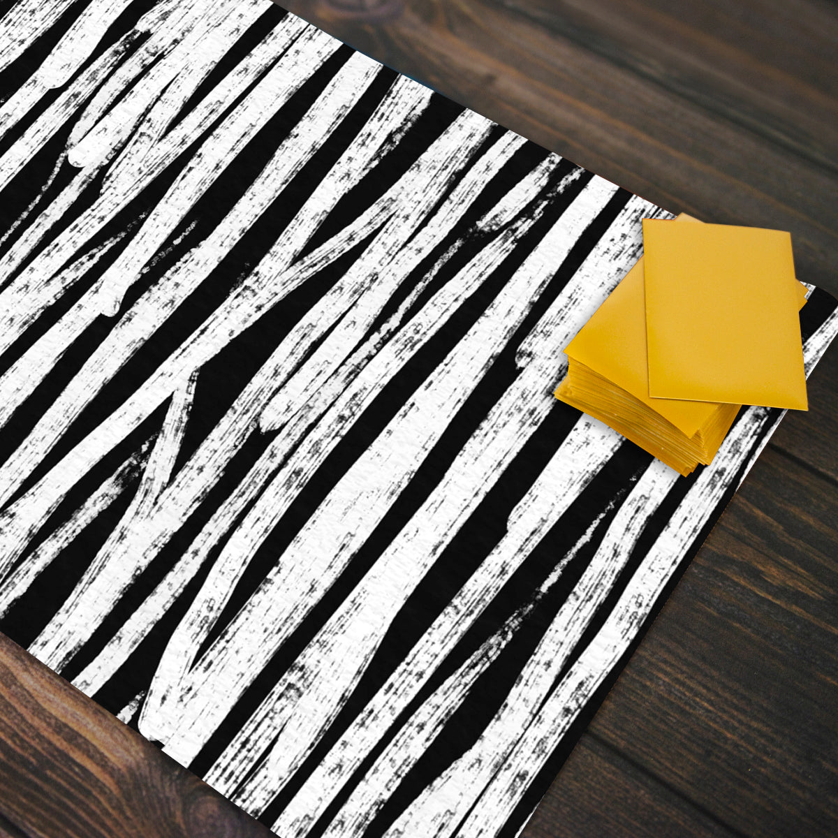 White Grunge Lines On Black Playmat - Premium Playmat from Inked Gaming - Just $34.99! Shop now at Game Crave Tournament Store