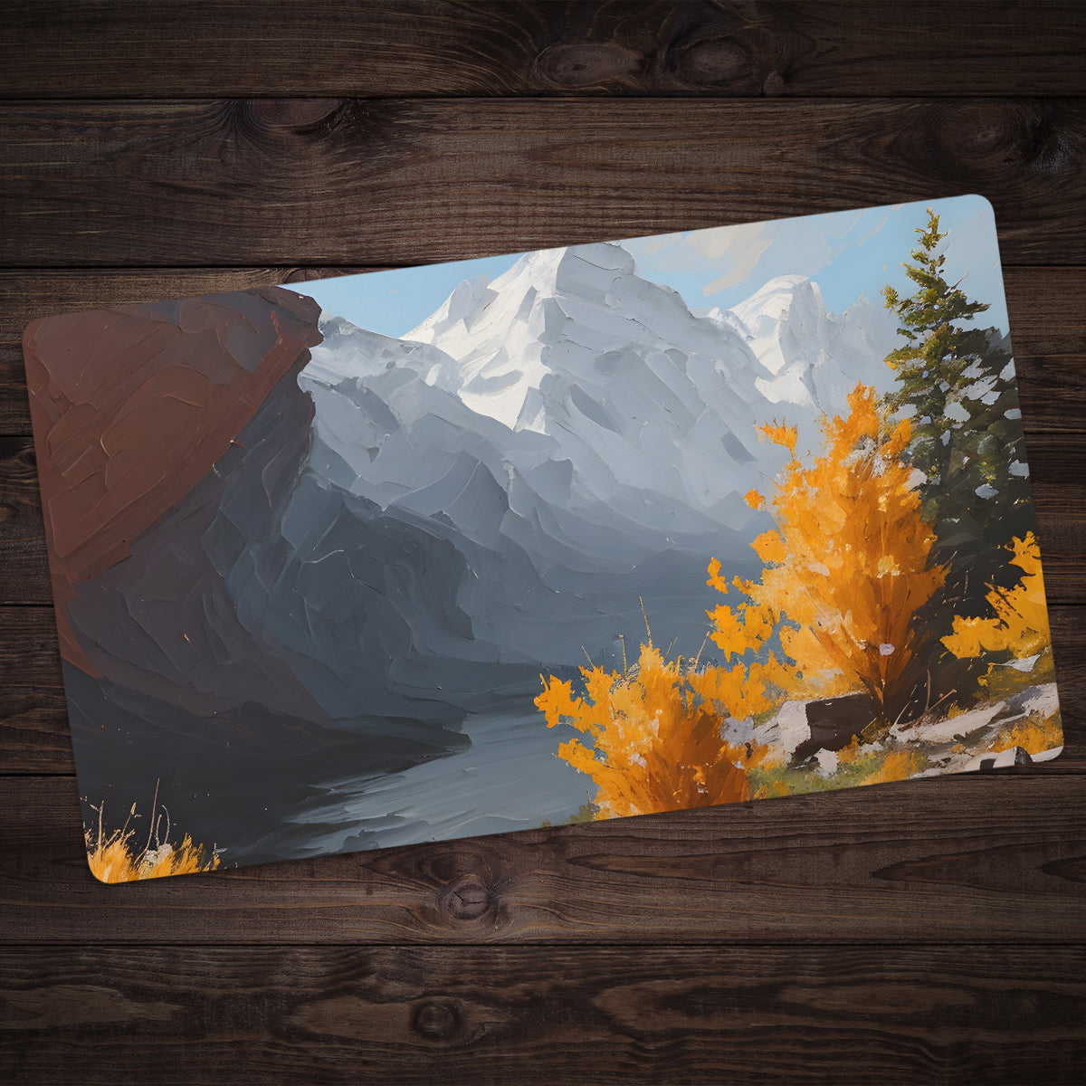 White Snowy Mountains Playmat - Premium Playmat from Inked Gaming - Just $34.99! Shop now at Game Crave Tournament Store