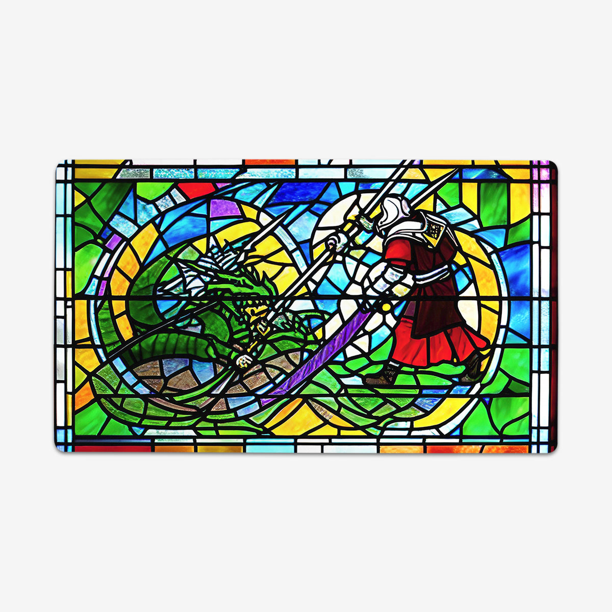 Stained Glass Dragon Slayer Playmat - Premium Playmat from Inked Gaming - Just $34.99! Shop now at Game Crave Tournament Store