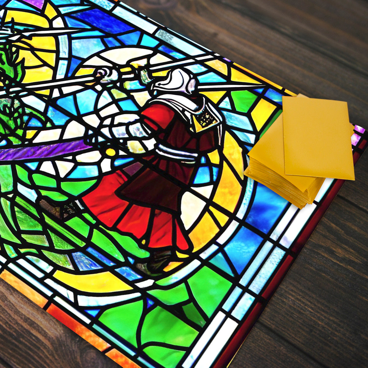 Stained Glass Dragon Slayer Playmat - Premium Playmat from Inked Gaming - Just $34.99! Shop now at Game Crave Tournament Store
