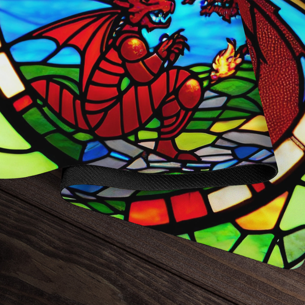Two Dragon Stained Glass Playmat - Premium Playmat from Inked Gaming - Just $34.99! Shop now at Game Crave Tournament Store