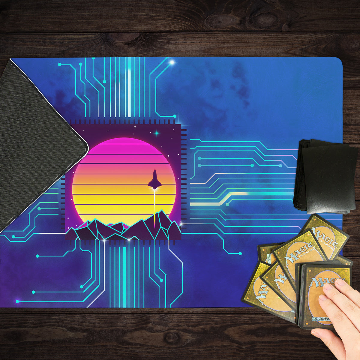 Synthwave Space Reactor Circuit Playmat - Premium Playmat from Inked Gaming - Just $34.99! Shop now at Game Crave Tournament Store