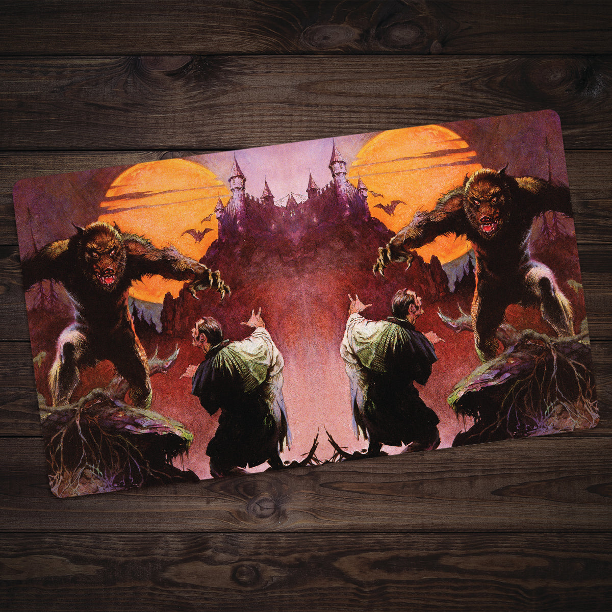 Wolfman and Dracula Playmat - Premium Playmat from Inked Gaming - Just $34.99! Shop now at Game Crave Tournament Store