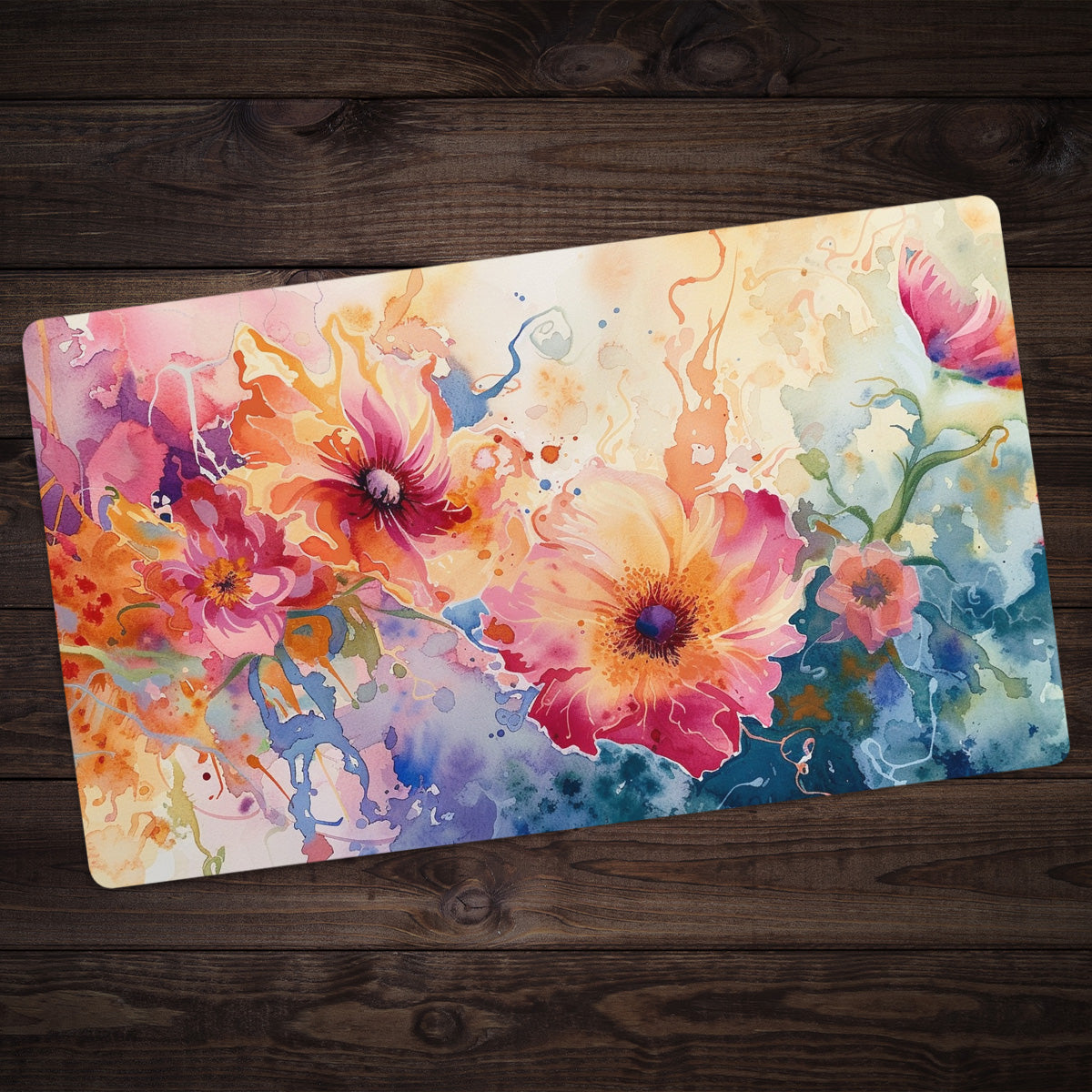 Watercolor Flowers Playmat - Premium Playmat from Inked Gaming - Just $34.99! Shop now at Game Crave Tournament Store