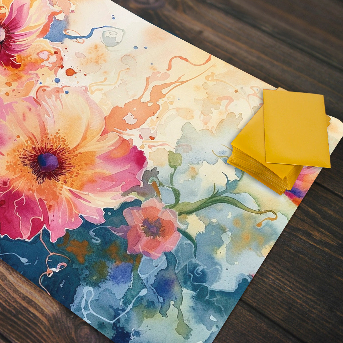 Watercolor Flowers Playmat - Premium Playmat from Inked Gaming - Just $34.99! Shop now at Game Crave Tournament Store