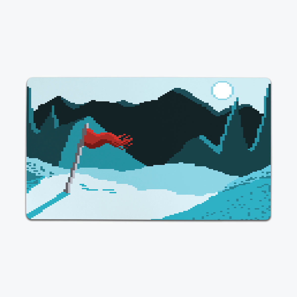 Snowy Pixel Mountaintop Playmat - Premium Playmat from Inked Gaming - Just $34.99! Shop now at Game Crave Tournament Store