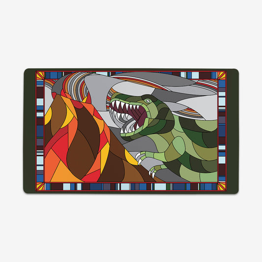 Stained Glass Dinosaur Playmat - Premium Playmat from Inked Gaming - Just $34.99! Shop now at Game Crave Tournament Store