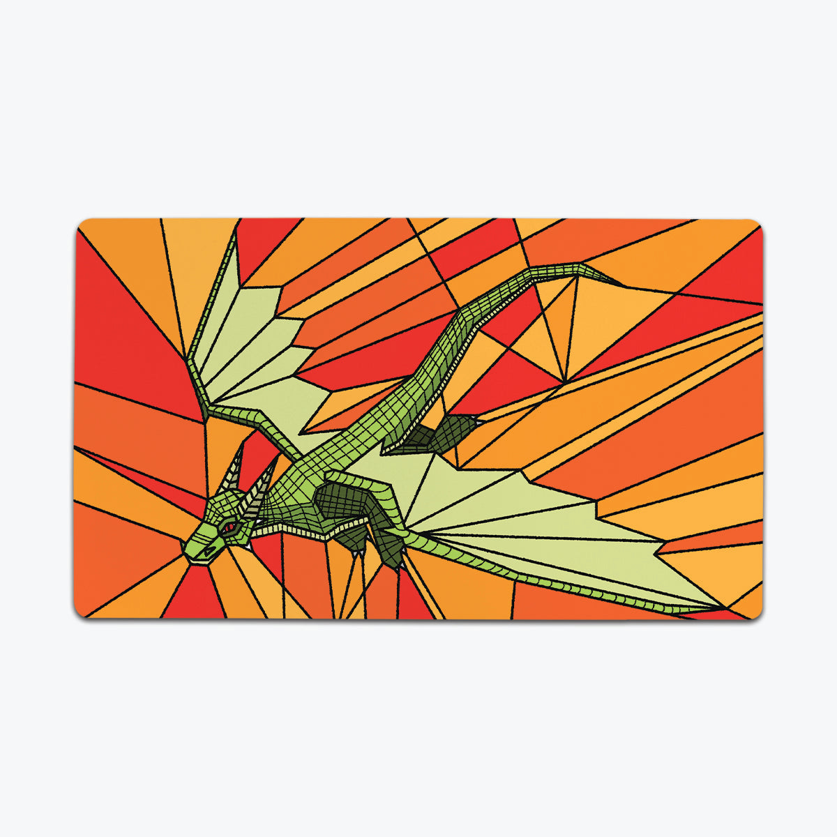 Stained Glass Flying Dragon Playmat - Premium Playmat from Inked Gaming - Just $34.99! Shop now at Game Crave Tournament Store