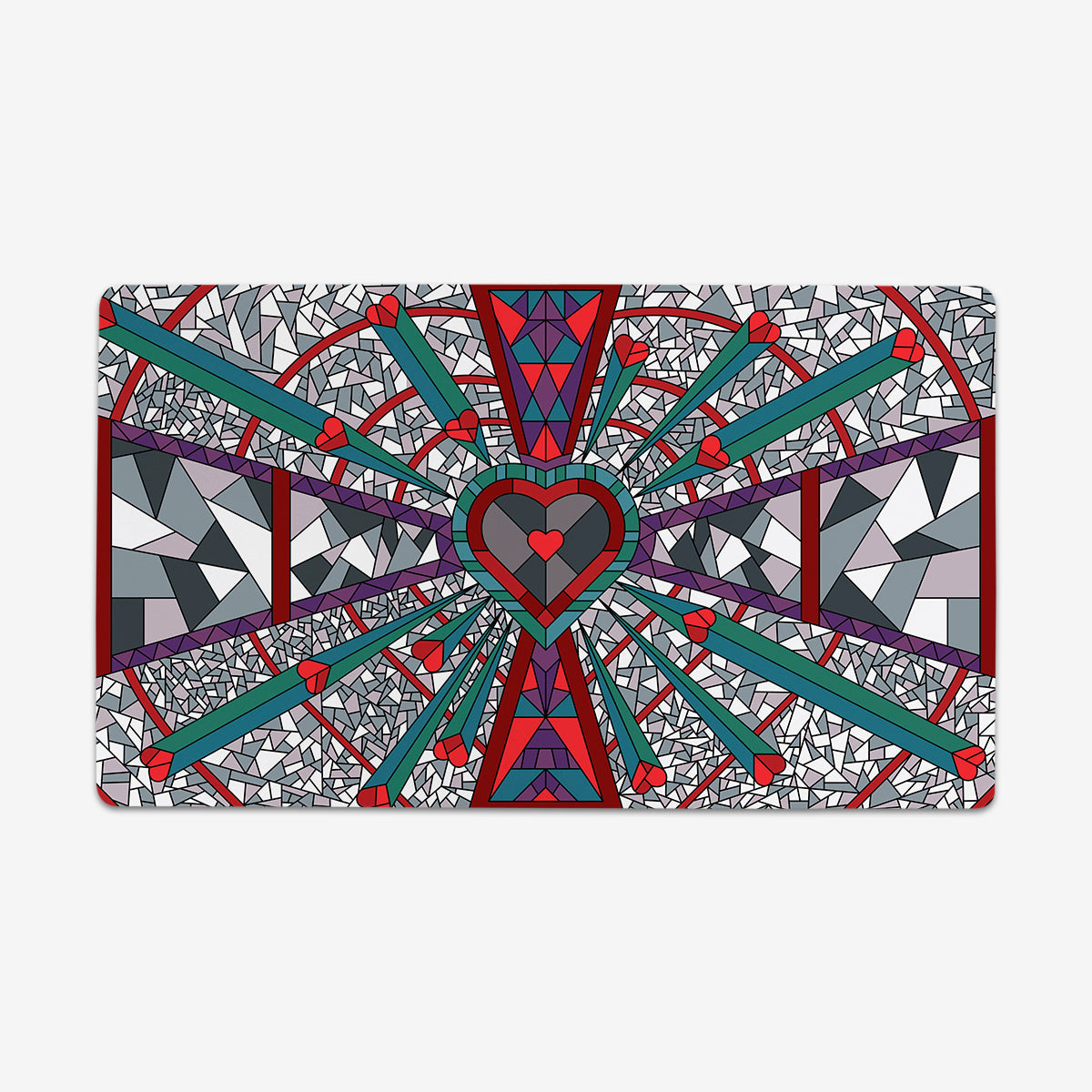 Stained Glass Heart Playmat - Premium Playmat from Inked Gaming - Just $34.99! Shop now at Game Crave Tournament Store